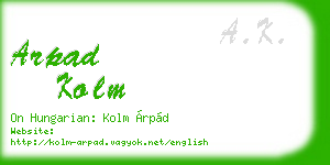 arpad kolm business card